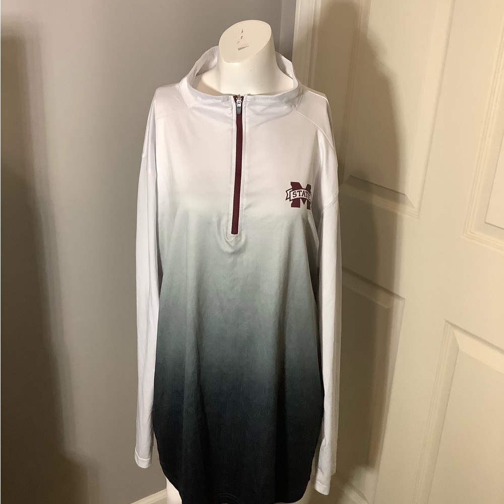 Men Large Colosseum Mississippi State Bulldogs 1/4 Zip Long Sleeve Shirt